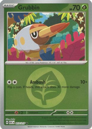 Grubbin (Energy Symbol Pattern) (017/null) - Reverse Holofoil [ME Ascended Heroes] - ME: Ascended Heroes - Card Brawlers | Quebec | Canada |