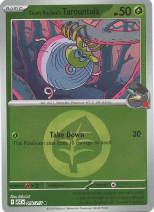 Team Rocket's Tarountula (Energy Symbol Pattern) (018/null) - Reverse Holofoil [ME Ascended Heroes] - ME: Ascended Heroes - Card Brawlers | Quebec | Canada |