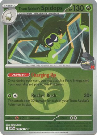 Team Rocket's Spidops (Energy Symbol Pattern) (019/null) - Reverse Holofoil [ME Ascended Heroes] - ME: Ascended Heroes - Card Brawlers | Quebec | Canada |