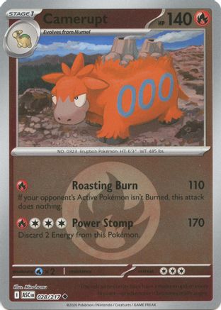 Camerupt (Energy Symbol Pattern) (028/null) - Reverse Holofoil [ME Ascended Heroes] - ME: Ascended Heroes - Card Brawlers | Quebec | Canada |