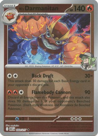 N's Darmanitan (Energy Symbol Pattern) (033/null) - Reverse Holofoil [ME Ascended Heroes] - ME: Ascended Heroes - Card Brawlers | Quebec | Canada |