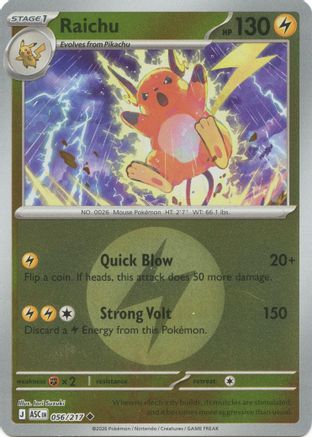 Raichu (Energy Symbol Pattern) (056/null) - Reverse Holofoil [ME Ascended Heroes] - ME: Ascended Heroes - Card Brawlers | Quebec | Canada |