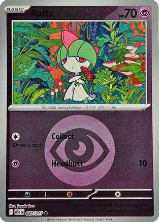 Ralts (Energy Symbol Pattern) (087/null) - Reverse Holofoil [ME Ascended Heroes] - ME: Ascended Heroes - Card Brawlers | Quebec | Canada |
