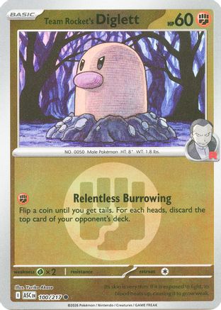 Team Rocket's Diglett (Energy Symbol Pattern) (100/null) - Reverse Holofoil [ME Ascended Heroes] - ME: Ascended Heroes - Card Brawlers | Quebec | Canada |