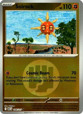 Solrock (Energy Symbol Pattern) (106/null) - Reverse Holofoil [ME Ascended Heroes] - ME: Ascended Heroes - Card Brawlers | Quebec | Canada |