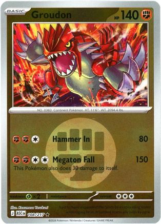 Groudon (Energy Symbol Pattern) (108/null) - Reverse Holofoil [ME Ascended Heroes] - ME: Ascended Heroes - Card Brawlers | Quebec | Canada |