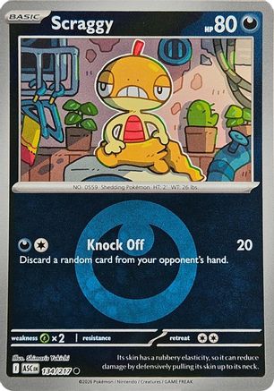 Scraggy (Energy Symbol Pattern) (134/null) - Reverse Holofoil [ME Ascended Heroes] - ME: Ascended Heroes - Card Brawlers | Quebec | Canada |