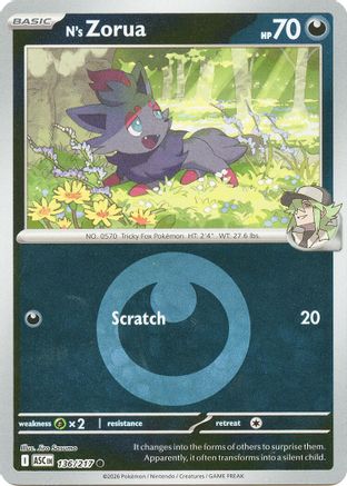 N's Zorua (Energy Symbol Pattern) (136/null) - Reverse Holofoil [ME Ascended Heroes] - ME: Ascended Heroes - Card Brawlers | Quebec | Canada |