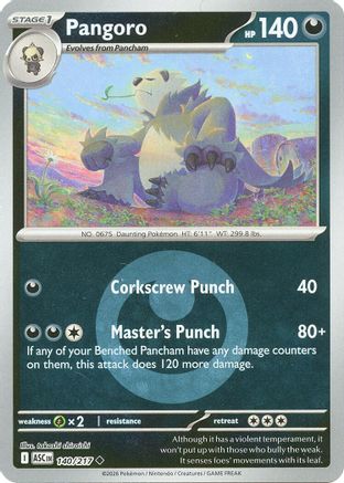 Pangoro (Energy Symbol Pattern) (140/null) - Reverse Holofoil [ME Ascended Heroes] - ME: Ascended Heroes - Card Brawlers | Quebec | Canada |