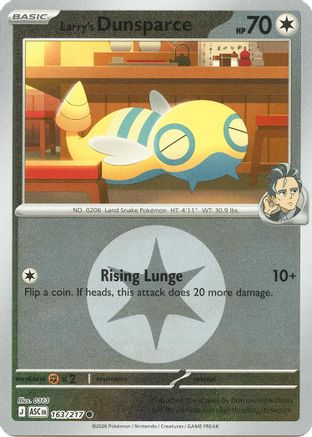 Larry's Dunsparce (Energy Symbol Pattern) (163/null) - Reverse Holofoil [ME Ascended Heroes] - ME: Ascended Heroes - Card Brawlers | Quebec | Canada |