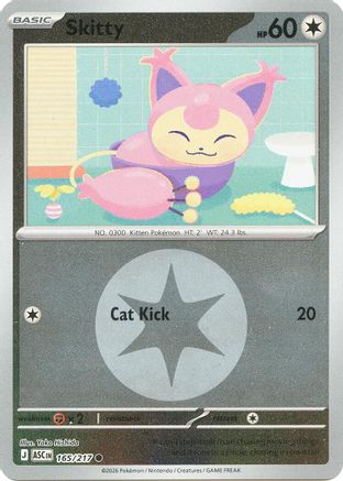 Skitty (Energy Symbol Pattern) (165/null) - Reverse Holofoil [ME Ascended Heroes] - ME: Ascended Heroes - Card Brawlers | Quebec | Canada |
