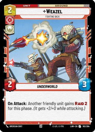 Weazel - Fighting Back (182/264) - A Lawless Time - A Lawless Time - Card Brawlers | Quebec | Canada |