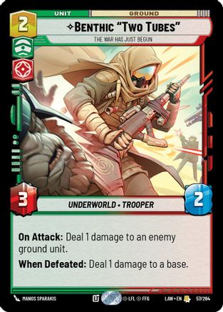 Benthic "Two Tubes" - The War Has Just Begun (57/264) - A Lawless Time - A Lawless Time - Card Brawlers | Quebec | Canada |
