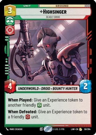 Highsinger - Deadly Droid (59/264) - A Lawless Time - A Lawless Time - Card Brawlers | Quebec | Canada |