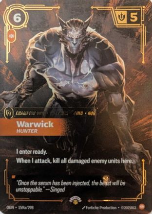 Warwick - Hunter (159a/298) - Riftbound Promotional Cards Foil - Riftbound Promotional Cards - Card Brawlers | Quebec | Canada |