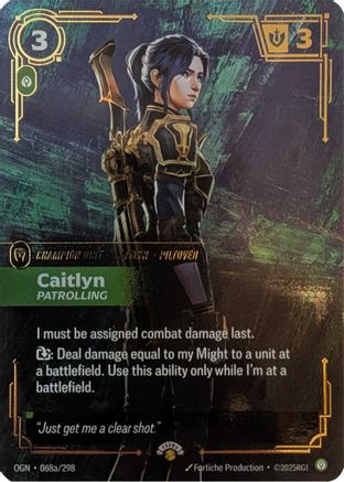 Caitlyn - Patrolling (068a/298) - Riftbound Promotional Cards Foil - Riftbound Promotional Cards - Card Brawlers | Quebec | Canada |