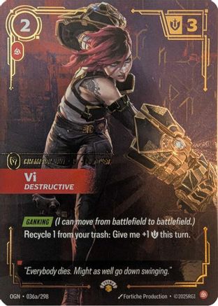 Vi - Destructive (036a/298) - Riftbound Promotional Cards Foil - Riftbound Promotional Cards - Card Brawlers | Quebec | Canada |