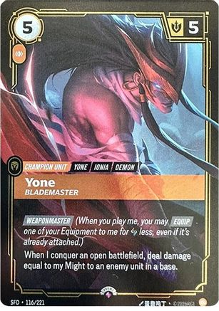 Yone - Blademaster (116/221) - Riftbound Organized Play Promotional Cards - Riftbound Organized Play Promotional Cards - Card Brawlers | Quebec | Canada |