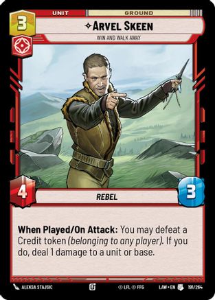 Arvel Skeen - Win and Walk Away (191/264) - A Lawless Time - A Lawless Time - Card Brawlers | Quebec | Canada |