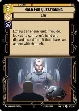 Hold for Questioning (217/264) - A Lawless Time - A Lawless Time - Card Brawlers | Quebec | Canada |