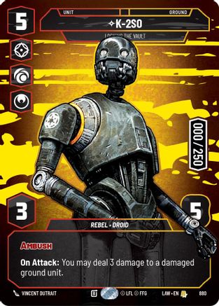 K-2S0 - Locking the Vault (Serialized) (880) - A Lawless Time Foil - A Lawless Time - Card Brawlers | Quebec | Canada |