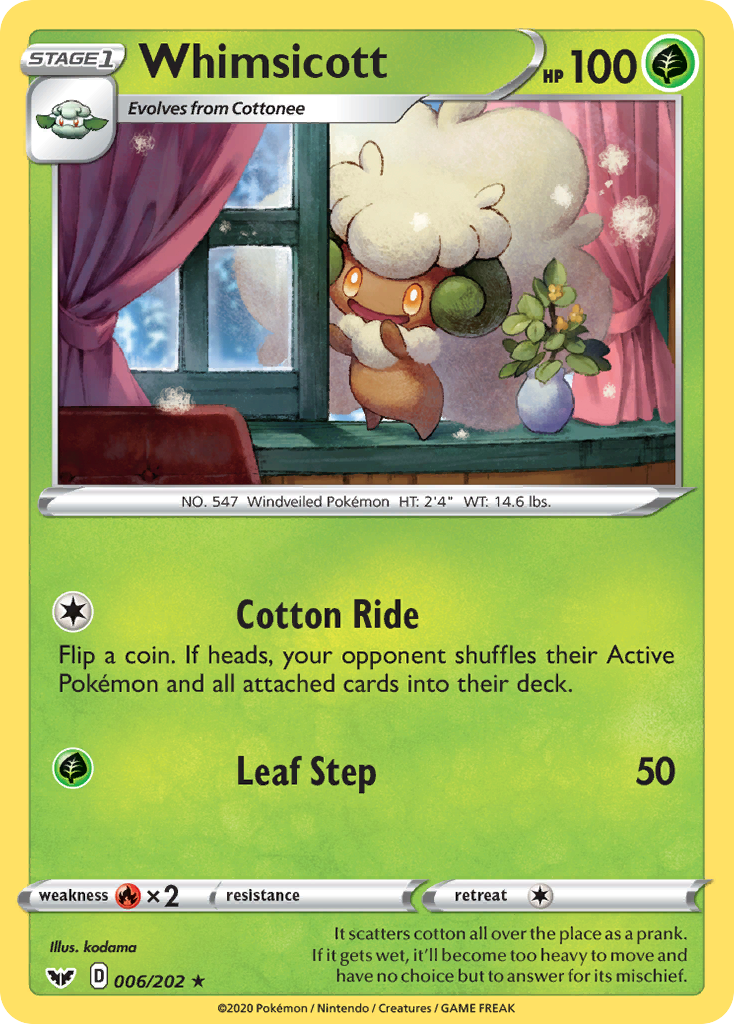 Whimsicott (006/202) [Sword & Shield: Base Set] - Pokémon - Card Brawlers | Quebec | Canada |