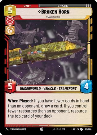 Broken Horn - Vizago's Pride (83/264) - A Lawless Time - A Lawless Time - Card Brawlers | Quebec | Canada |