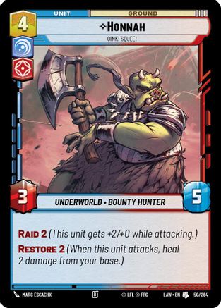 Honnah - Oink! Squee! (50/264) - A Lawless Time - A Lawless Time - Card Brawlers | Quebec | Canada |
