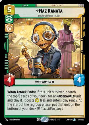 Maz Kanata - Where's My Boyfriend? (74/264) - A Lawless Time - A Lawless Time - Card Brawlers | Quebec | Canada |