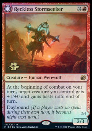 Reckless Stormseeker // Storm-Charged Slasher [Innistrad: Midnight Hunt Prerelease Promos] - Magic: The Gathering - Card Brawlers | Quebec | Canada |
