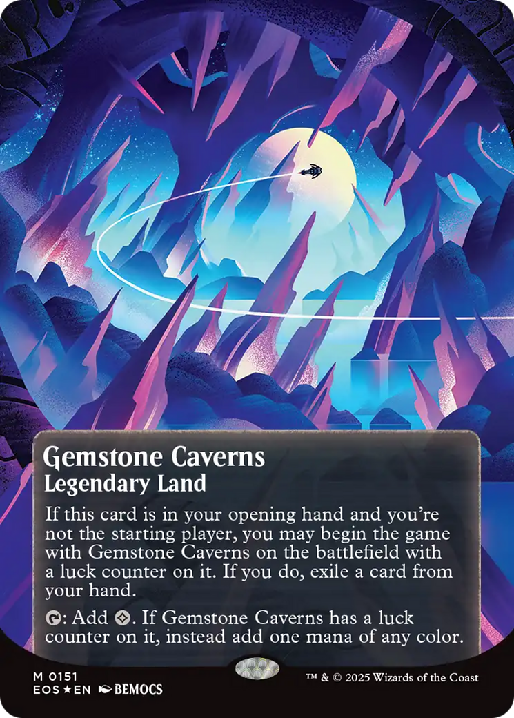 Gemstone Caverns (0151) (Borderless) (Galaxy Foil) [Edge of Eternities: Stellar Sights] - Magic: The Gathering - Card Brawlers | Quebec | Canada |