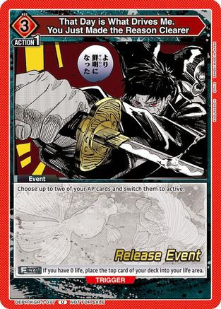 That Day is What Drives Me. You Just Made the Reason Clearer (UEPR/KGR-1-077) - UE16BT KAGURABACHI Release Event Cards - UE16BT: KAGURABACHI Release Event Cards - Card Brawlers | Quebec | Canada |