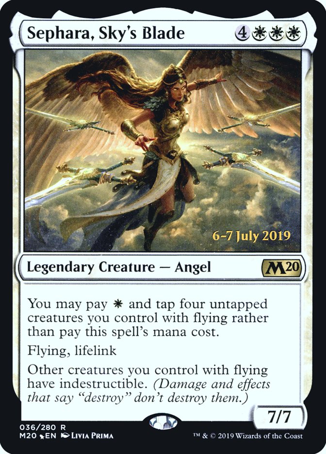 Sephara, Sky's Blade [Core Set 2020 Prerelease Promos] - Magic: The Gathering - Card Brawlers | Quebec | Canada |