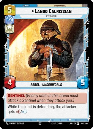 Lando Calrissian - Eyes Open (108/264) - A Lawless Time - A Lawless Time - Card Brawlers | Quebec | Canada |