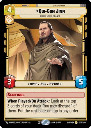 Qui-Gon Jinn - Influencing Chance (237/264) - A Lawless Time - A Lawless Time - Card Brawlers | Quebec | Canada |