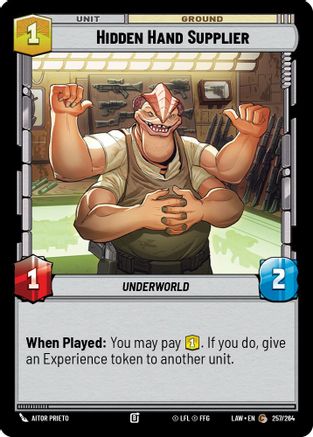 Hidden Hand Supplier (257/264) - A Lawless Time - A Lawless Time - Card Brawlers | Quebec | Canada |