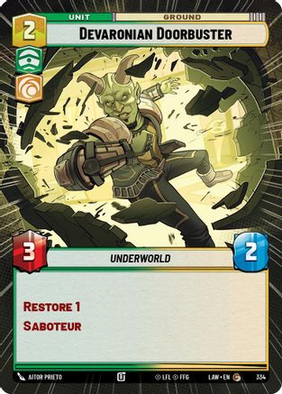 Devaronian Doorbuster (Hyperspace) (317) - A Lawless Time - A Lawless Time - Card Brawlers | Quebec | Canada |
