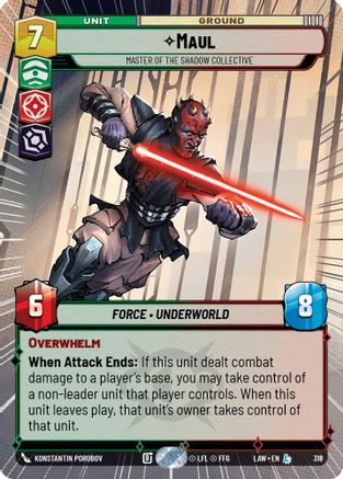 Maul - Master of the Shadow Collective (Hyperspace) (318) - A Lawless Time - A Lawless Time - Card Brawlers | Quebec | Canada |