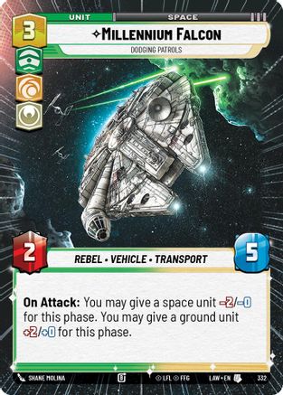 Millennium Falcon - Dodgin Patrols (Hyperspace) (332) - A Lawless Time - A Lawless Time - Card Brawlers | Quebec | Canada |