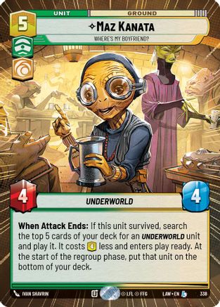 Maz Kanata - Where's My Boyfriend? (Hyperspace) (338) - A Lawless Time - A Lawless Time - Card Brawlers | Quebec | Canada |