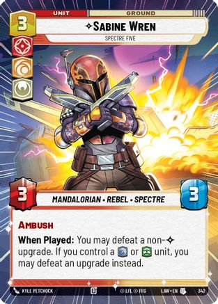 Sabine Wren - Spectre Five (Hyperspace) (342) - A Lawless Time - A Lawless Time - Card Brawlers | Quebec | Canada |