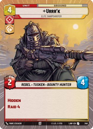 Urrr'k - Elite Sharpshooter (Hyperspace) (346) - A Lawless Time - A Lawless Time - Card Brawlers | Quebec | Canada |