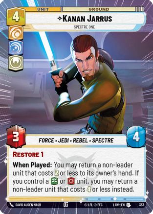 Kanan Jarrus - Spectre One (Hyperspace) (353) - A Lawless Time - A Lawless Time - Card Brawlers | Quebec | Canada |