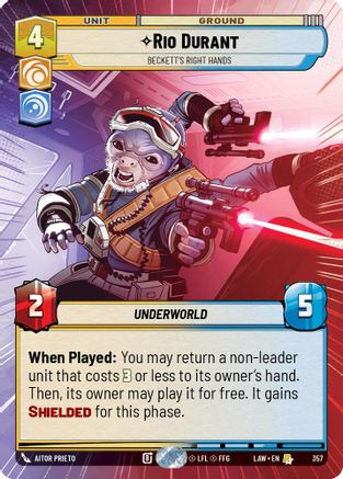 Rio Durant - Beckett's Right Hands (Hyperspace) (357) - A Lawless Time - A Lawless Time - Card Brawlers | Quebec | Canada |