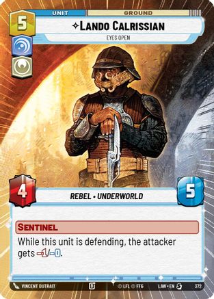 Lando Calrissian - Eyes Open (Hyperspace) (372) - A Lawless Time - A Lawless Time - Card Brawlers | Quebec | Canada |