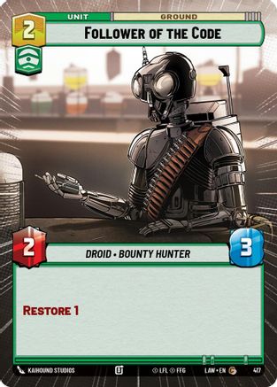 Follower of the Code (Hyperspace) (417) - A Lawless Time - A Lawless Time - Card Brawlers | Quebec | Canada |