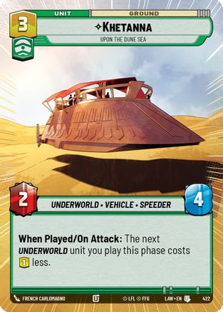 Khetanna - Upon the Dune Sea (Hyperspace) (422) - A Lawless Time - A Lawless Time - Card Brawlers | Quebec | Canada |