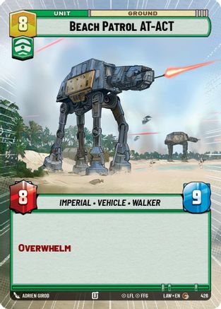 Beach Patrol AT-ACT (Hyperspace) (426) - A Lawless Time - A Lawless Time - Card Brawlers | Quebec | Canada |