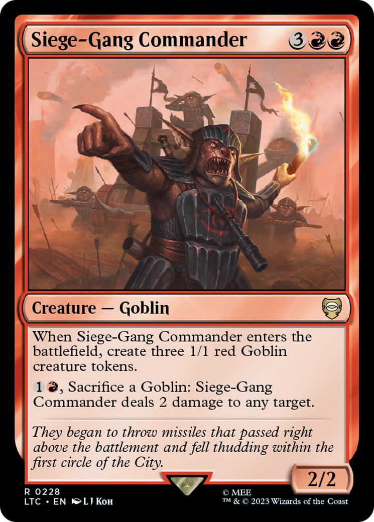 Siege-Gang Commander [The Lord of the Rings: Tales of Middle-Earth Commander] - Magic: The Gathering - Card Brawlers | Quebec | Canada |