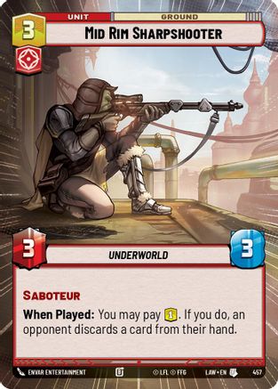 Mid Rim Sharpshooter (Hyperspace) (457) - A Lawless Time - A Lawless Time - Card Brawlers | Quebec | Canada |
